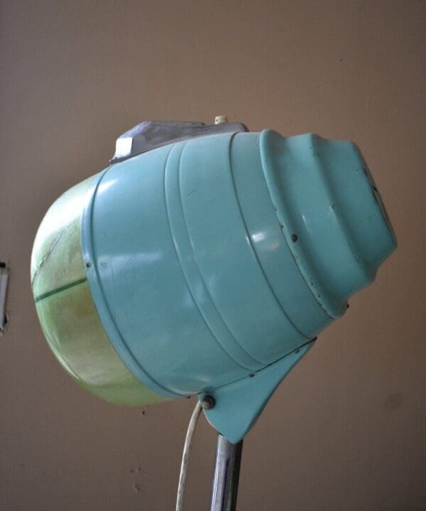 Mid Century Art Deco Style Commercial Blue Hair Dryer, De Graft Products Co