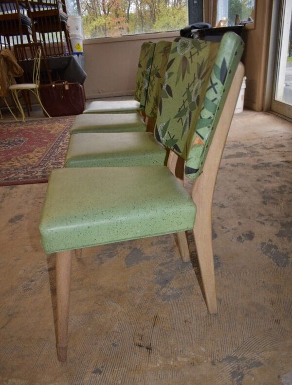 Mid Century Green Vinyl Side Chairs by Meier & Pohlmann, set of 4