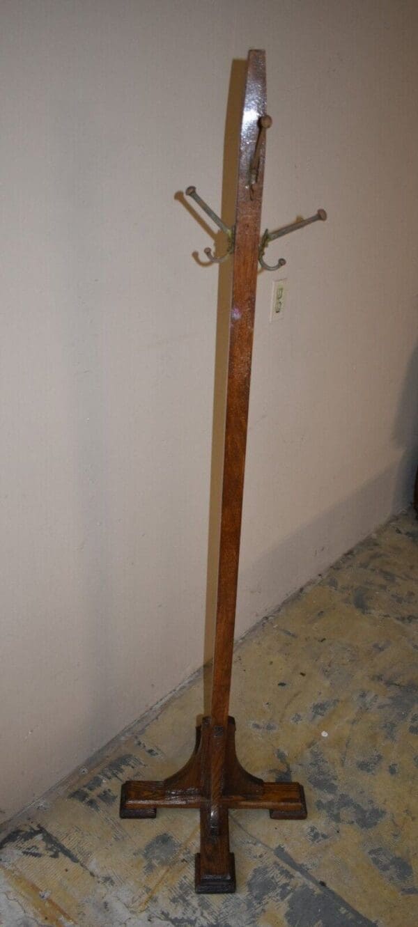 Antique Oak Coat Hat Rack, Stand