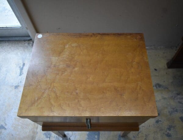 Mid Century Birdseye Maple Bedroom Nightstand, End Table