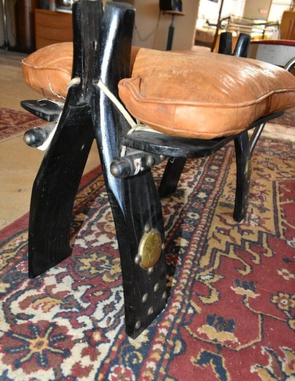 Vintage Camel Saddle, Seat or Foot Stool Bench