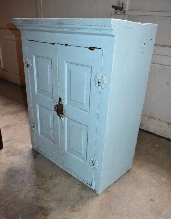 Antique Shabby Blue Wall Medicine Cabinet, Cupboard with Mirror