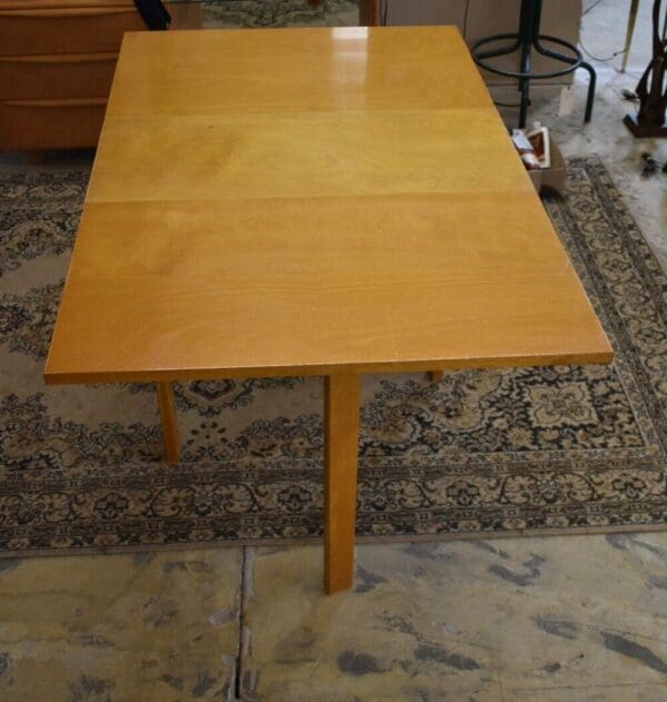 Mid Century Danish Modern Drop Sides Table with Bentwood Legs