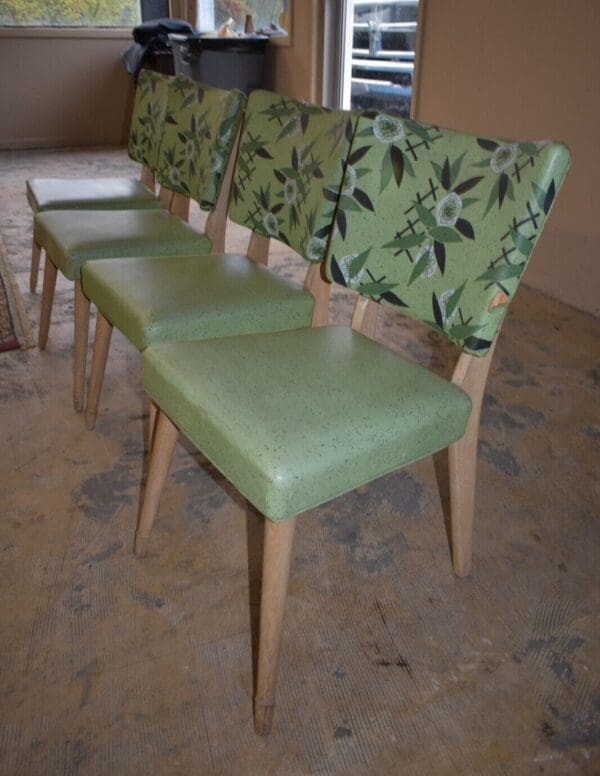 Mid Century Green Vinyl Side Chairs by Meier & Pohlmann, set of 4