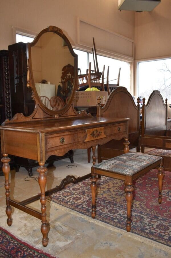 Rare Antique Berkey & Gay Walnut Bedroom Set