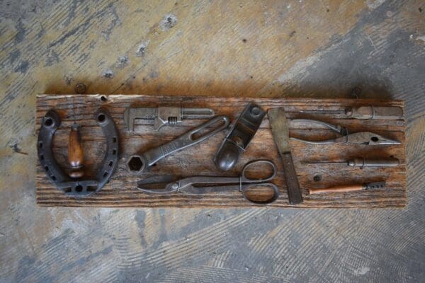 Vintage Tools on Barn-wood Board, Wall Art