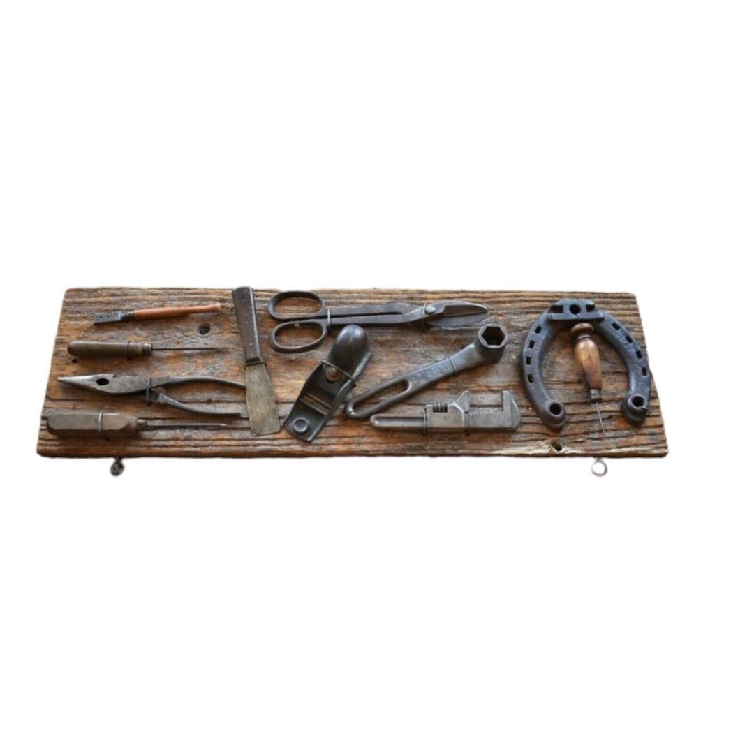 Vintage Tools on Barn-wood Board, Wall Art