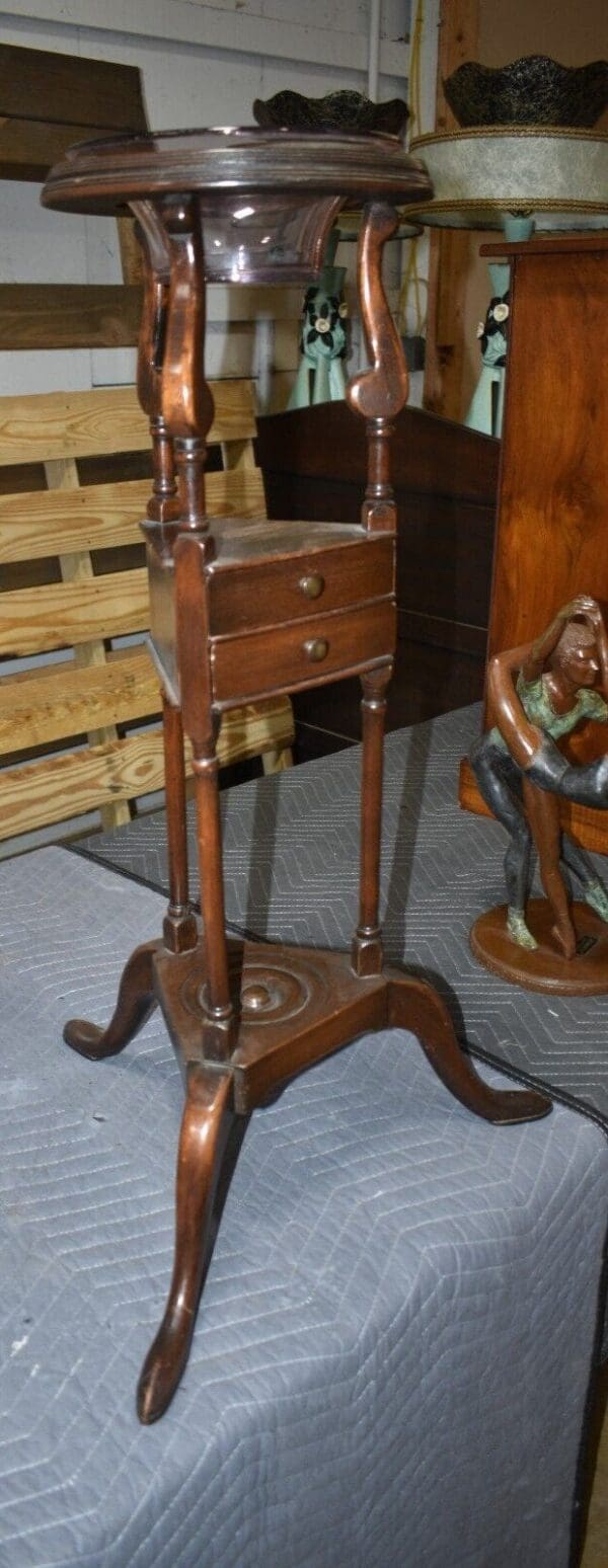 Antique Mahogany Handkerchief Stand, Accent Table