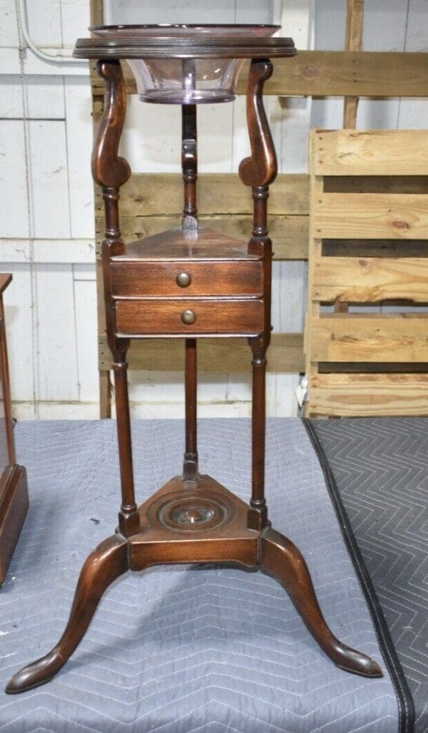 Antique Mahogany Handkerchief Stand, Accent Table