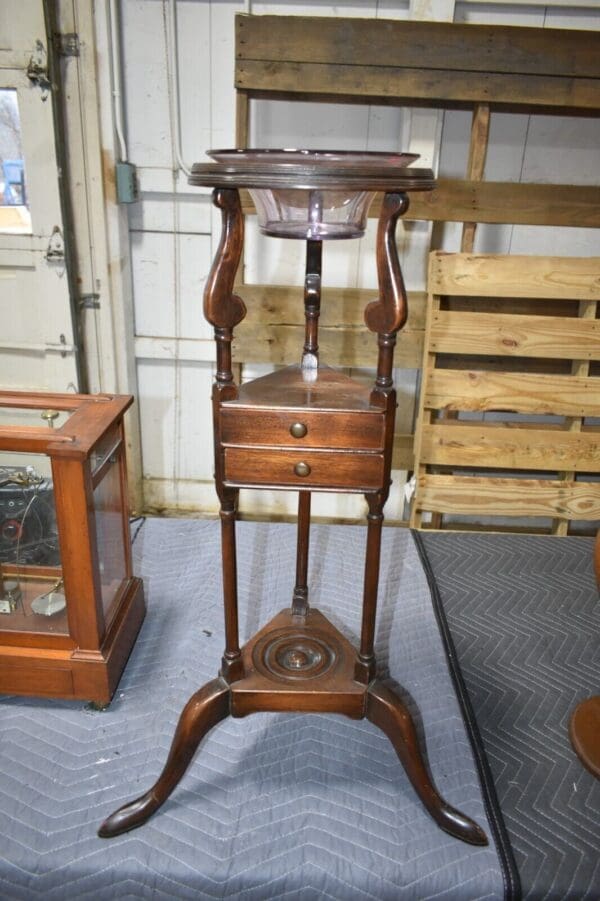 Antique Mahogany Handkerchief Stand, Accent Table