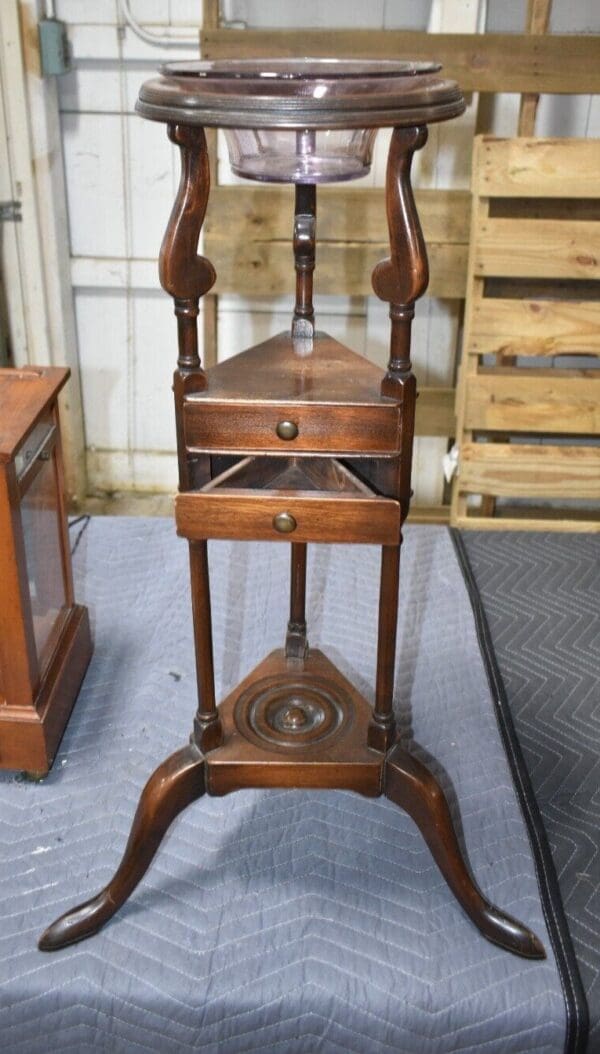 Antique Mahogany Handkerchief Stand, Accent Table