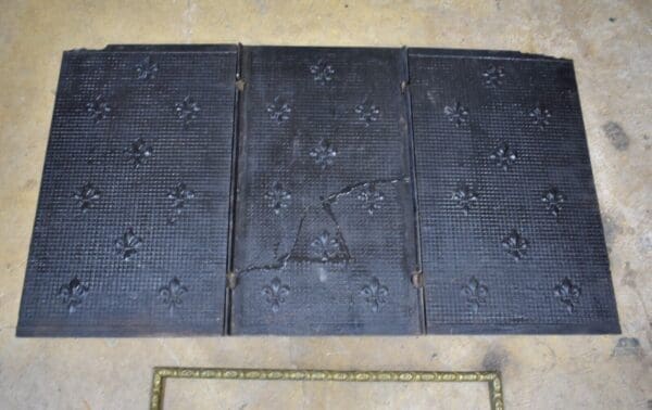 Antique Cast Iron Fireback, Fireplace Surround