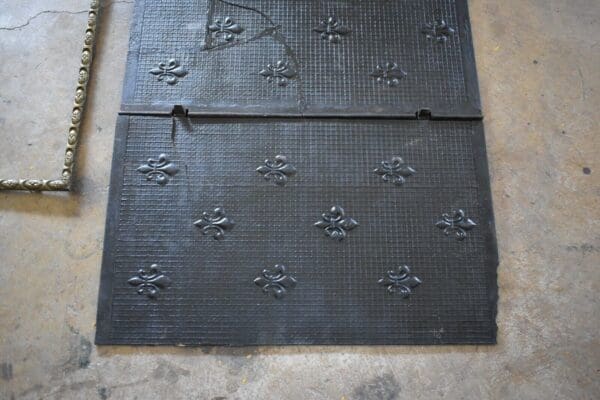 Antique Cast Iron Fireback, Fireplace Surround