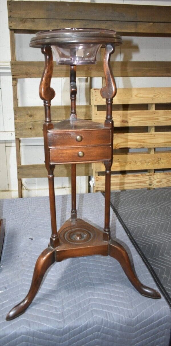 Antique Mahogany Handkerchief Stand, Accent Table