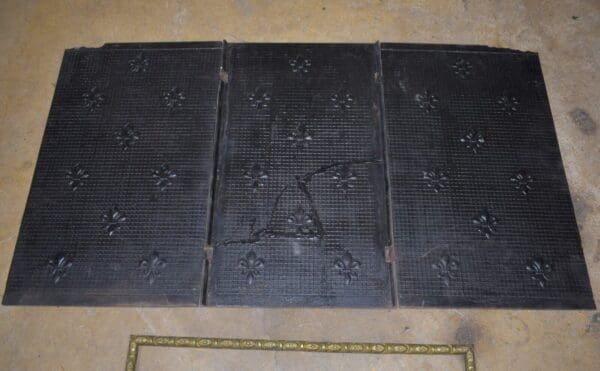 Antique Cast Iron Fireback, Fireplace Surround