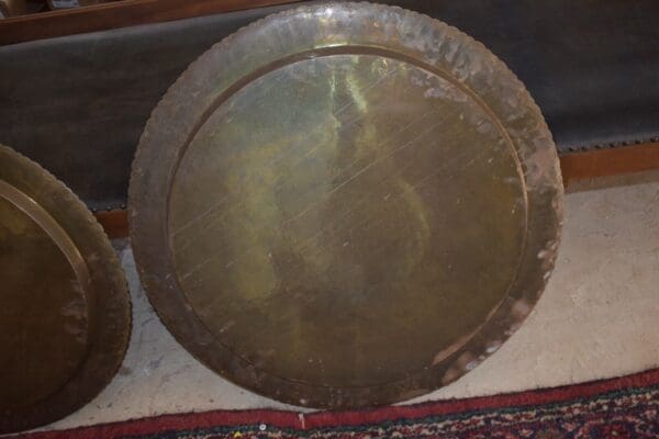 Vintage Asian Brass Engraved Serving Tray/ Wall Hanging