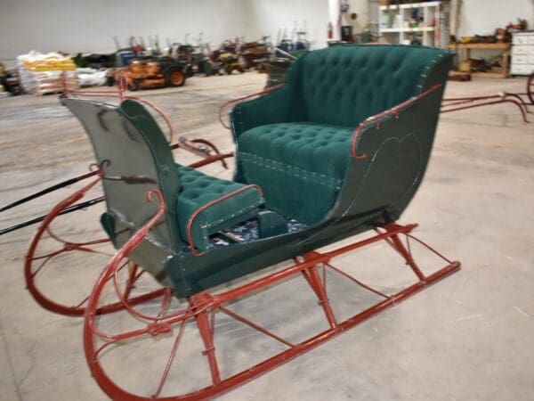 Restored Antique Jump Seat Cutter Sleigh with Shafts, Lowell Larson Collection