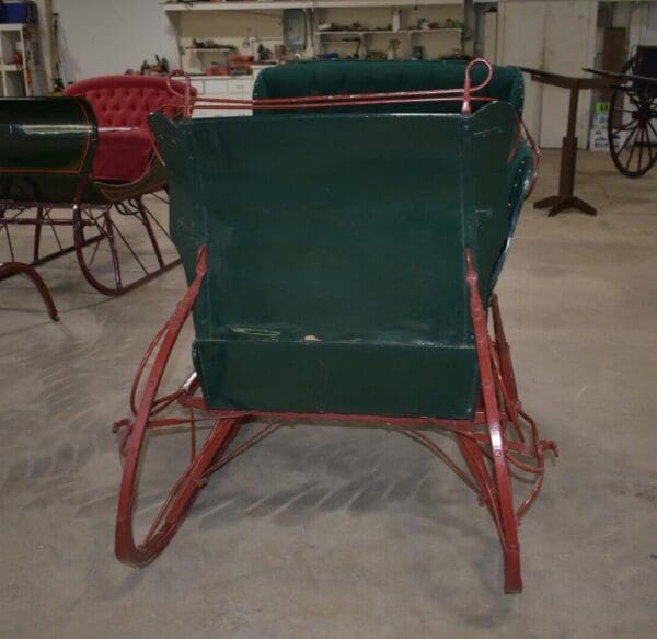 Restored Antique Jump Seat Cutter Sleigh with Shafts, Lowell Larson Collection