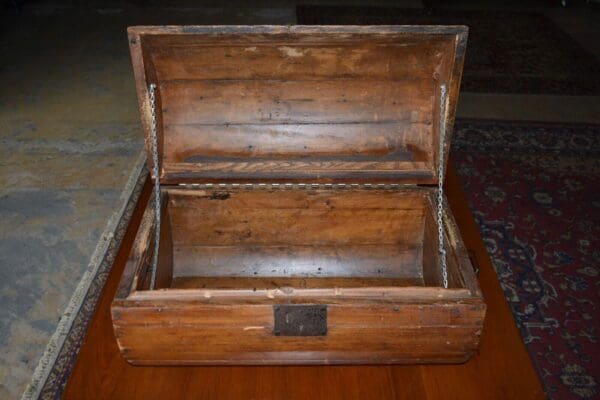 Antique Barrel Style Chest, Wood Box Basset Hounds