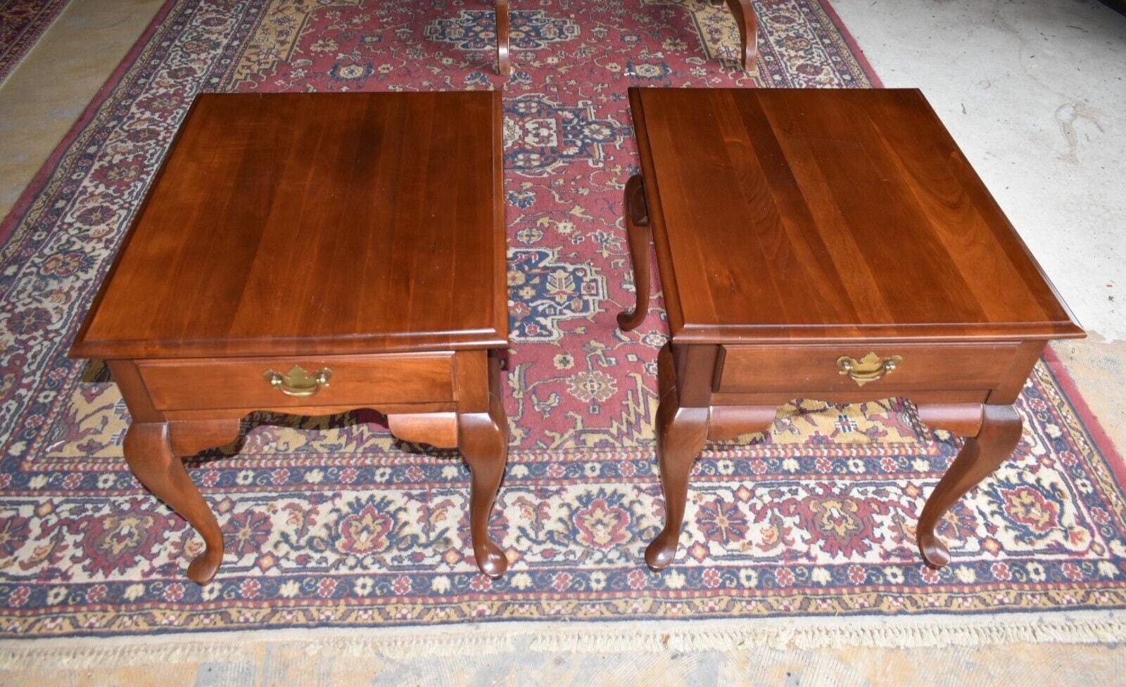 Lenoir House Cherry End Tables, A Pair