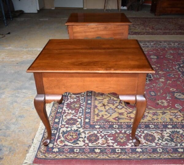 Lenoir House Cherry End Tables, A Pair