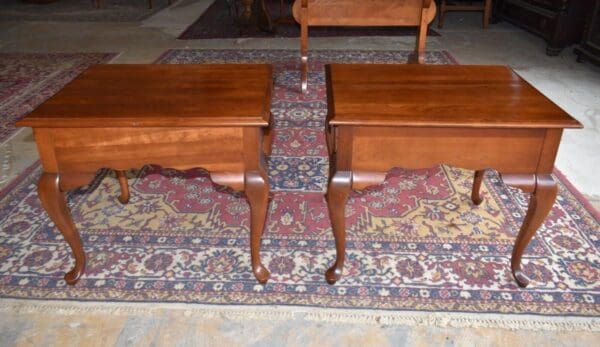 Lenoir House Cherry End Tables, A Pair