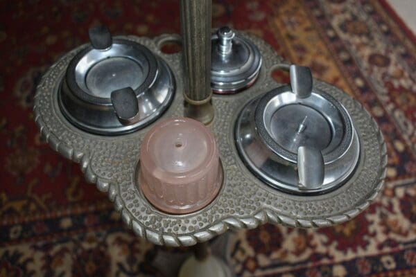 Art Deco Floor Lamp Ashtray Combo, Smoking Stand