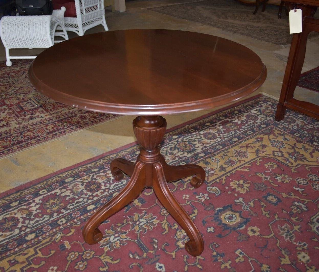 Vintage Round Ethan Allen Cherry Accent Table