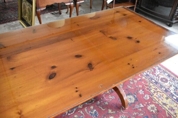 Vintage Rustic Cabin Kitchen Dining Table and Ladder Back Cane Chairs