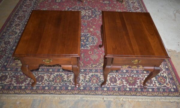 Lenoir House Cherry End Tables, A Pair