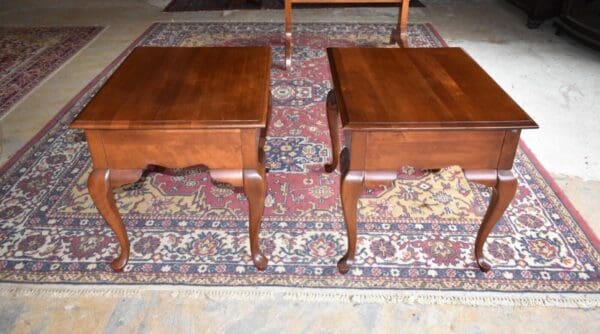 Lenoir House Cherry End Tables, A Pair