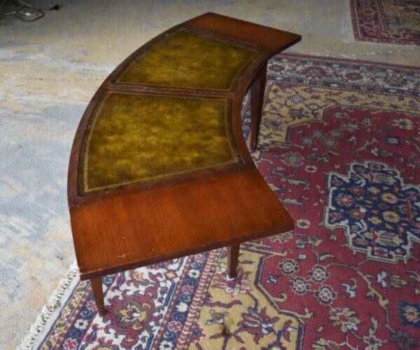 Mid-Century Vintage Leather Top Mahogany Drop Sides Coffee Table