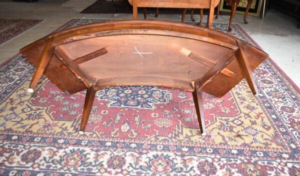 Mid-Century Vintage Leather Top Mahogany Drop Sides Coffee Table