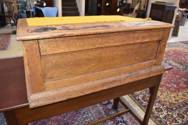 Antique Oak School Master's Slant Front Oak Desk