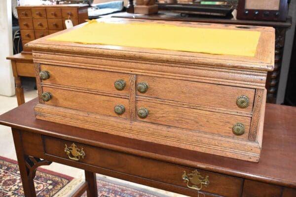 Antique Oak School Master's Slant Front Oak Desk