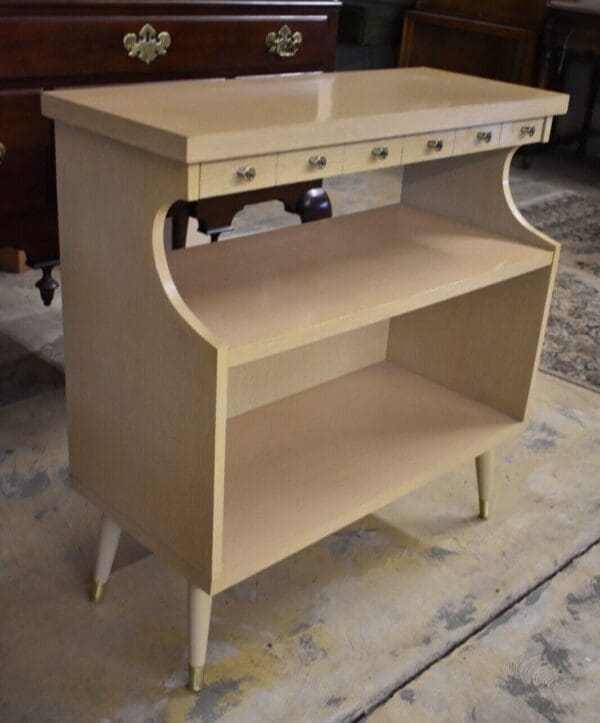 Mid Century Modern Blonde Retro Bookshelf, Bookcase, Stand