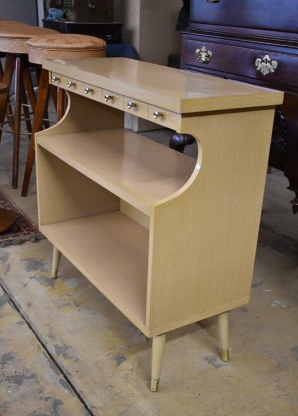 Mid Century Modern Blonde Retro Bookshelf, Bookcase, Stand