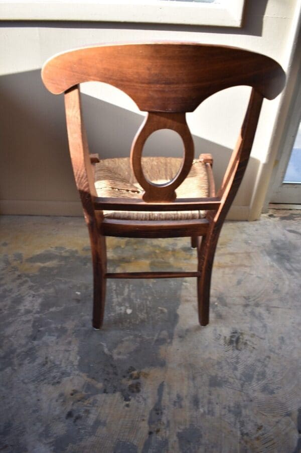 Vintage Solid Wood Rush Seat Chair