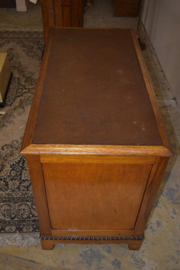 Antique Leather Top Kneehole Desk