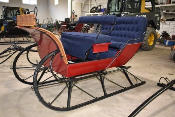 Restored Antique Studebaker 4 passenger Horse Drawn Sleigh with Shafts & Pole