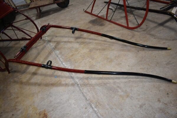 Restored Antique 2 Passenger Horse Drawn Sleigh with Shafts, Red