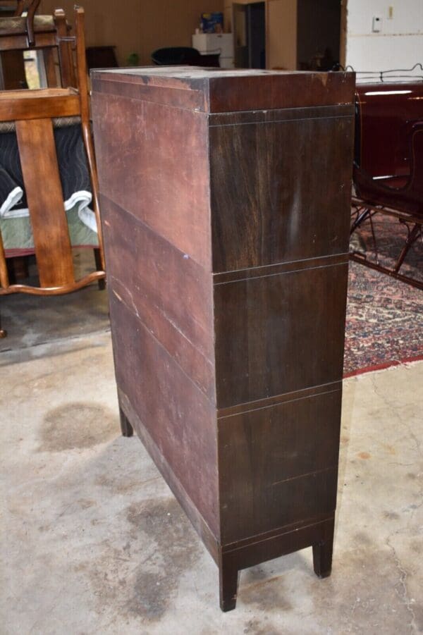 Macey Antique Mahogany 3 Stack Barrister Lawyer's Bookcase