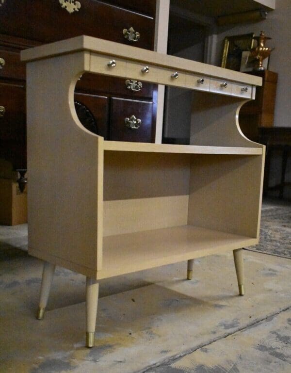 Mid Century Modern Blonde Retro Bookshelf, Bookcase, Stand