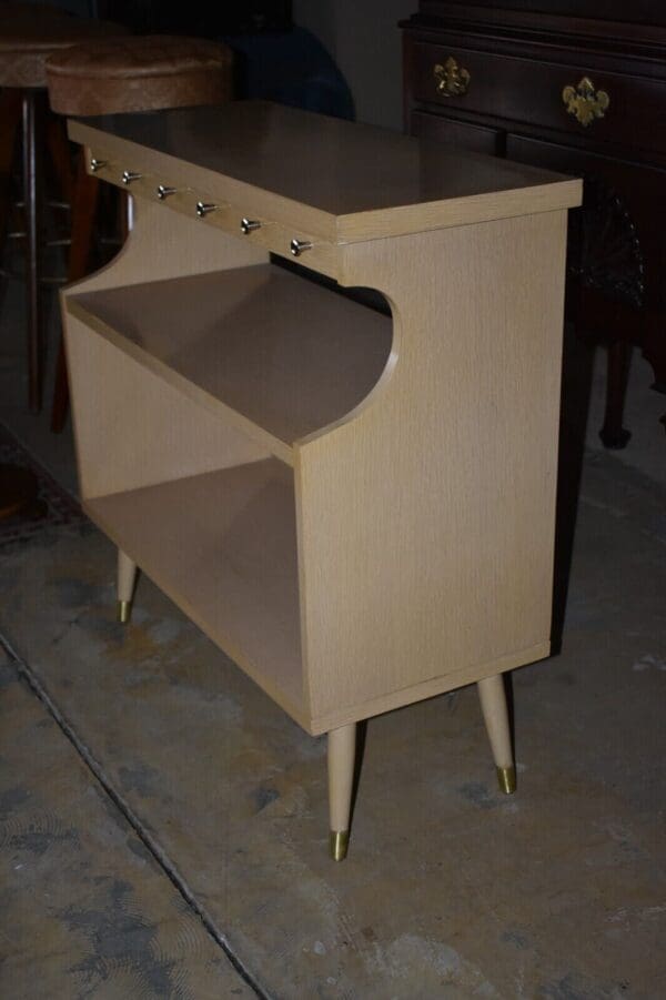 Mid Century Modern Blonde Retro Bookshelf, Bookcase, Stand