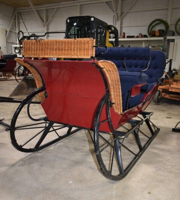 Restored Antique Studebaker 4 passenger Horse Drawn Sleigh with Shafts & Pole