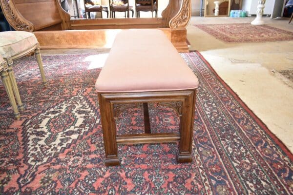 Vintage Henredon Furniture Co Large Pink Upholstered Bench