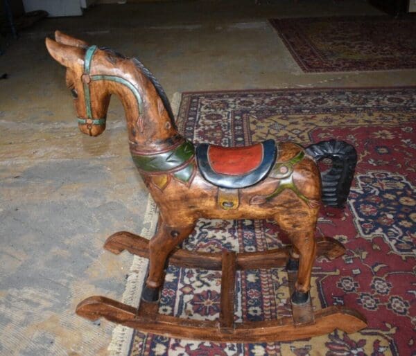 Antique Primitive Child's Wood Rocking Horse