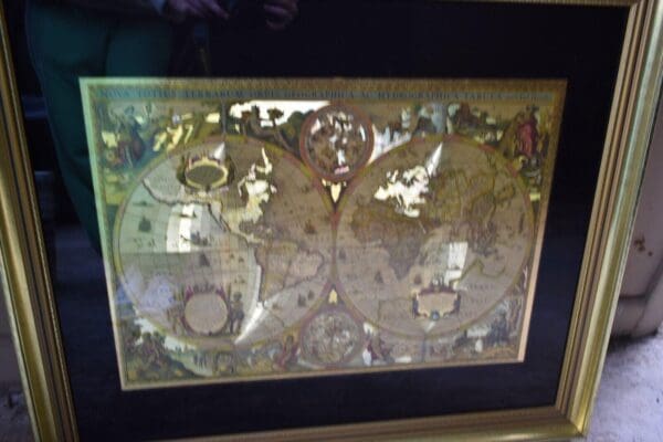 NOVA Totius Gold Foil World Map in Gold Frame