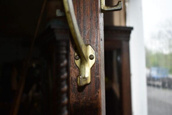 Antique Oak Coat Tree, Vintage Hall Coat Hat Rack