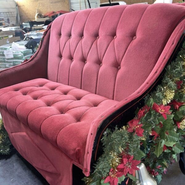 Large Parade Ready 3 Seat Sleigh On Wheels With Shafts